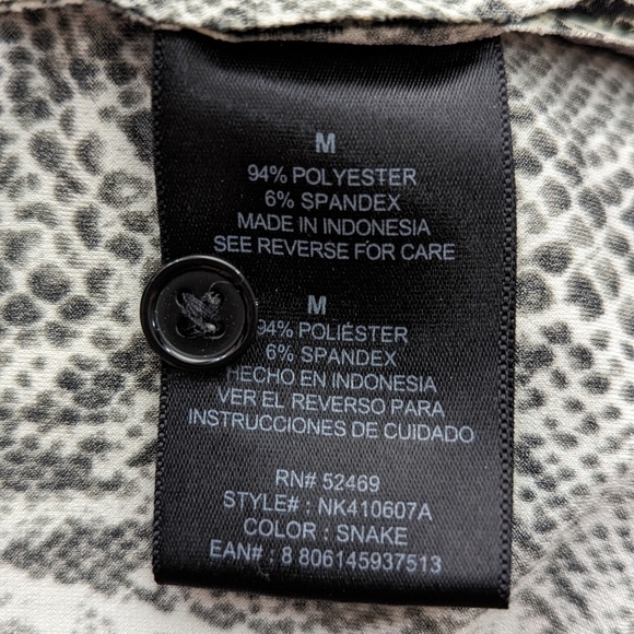 Revolve Norma Kamali Snake Print Shirt Dress Long Sleeve Collared M - Picture 7 of 9